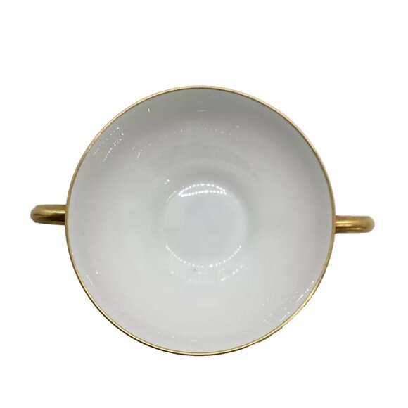 2 Limoges France W.G. & Co. Footed Bouillion Soup Cups Gold Bands Pattern GUE119 - Picture 9 of 11